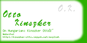 otto kinszker business card